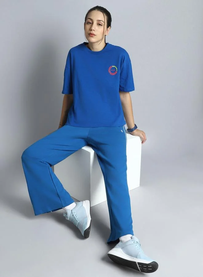 Cult Women Blue Sports Club Relaxed Fit T-Shirt